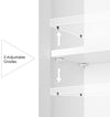 HOMFA Bathroom Wall Mirror Cabinet, 27.6 X 23.6 Inch Multipurpose Storage Organizer Medicine Cabinet Space Saver with 3 Doors Adjustable Shelf Kitchen Cupboard, White