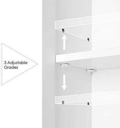 HOMFA Bathroom Wall Mirror Cabinet, 27.6 X 23.6 Inch Multipurpose Storage Organizer Medicine Cabinet Space Saver with 3 Doors Adjustable Shelf Kitchen Cupboard, White